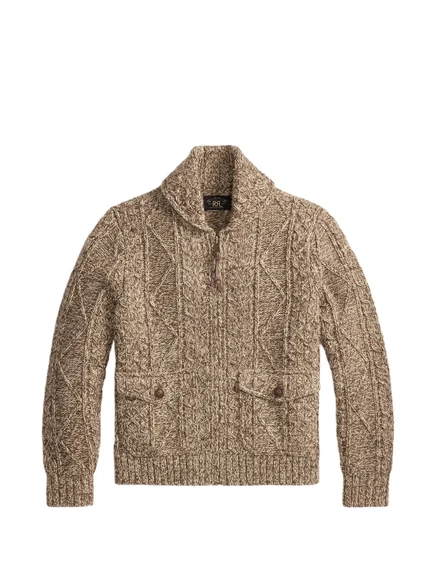 Мужской кардиган Ralph Lauren RRL на молнии, коричневый