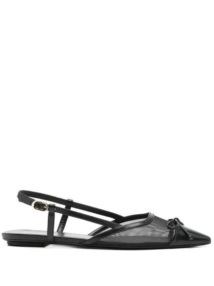 Балетки Stuart Weitzman с сетчатыми вставками black