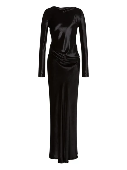 Длинное атласное платье от Alberta Ferretti black