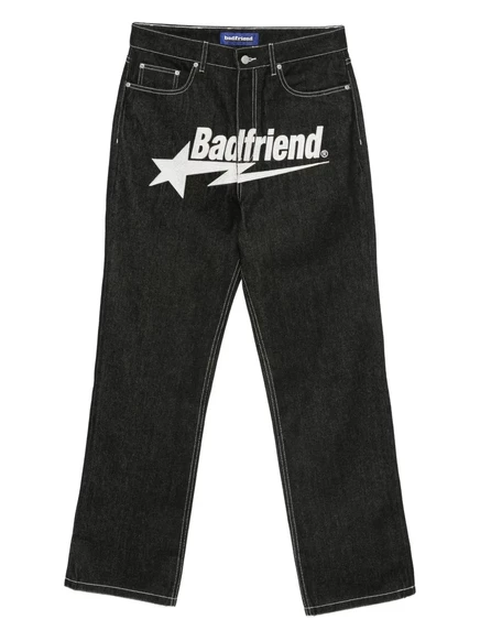 Мужские джинсы Badfriend 5-карманные с логотипом, черные