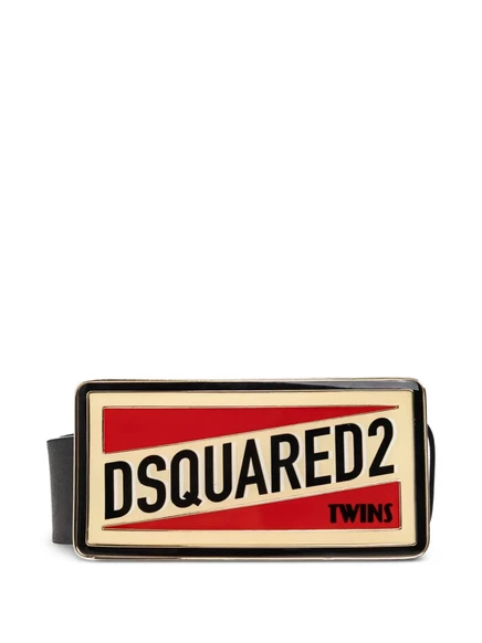 Мужской ремень DSquared2 с пряжкой-логотипом, черный