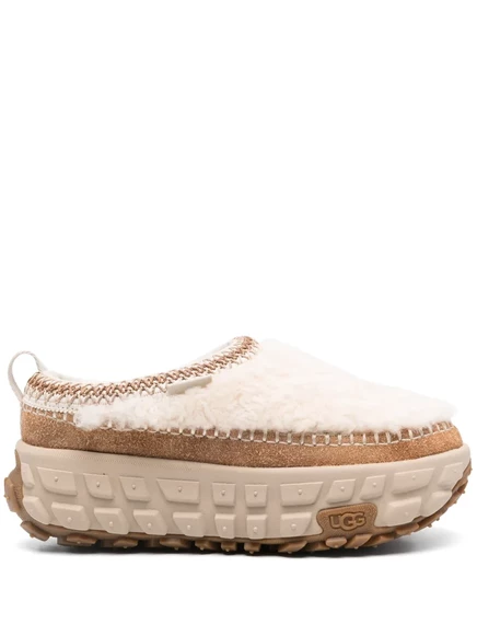 Женские тапочки UGG Venture Daze с мехом, кремовые