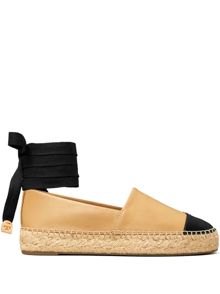 Женские эспадрильи Tory Burch колорблок, коричневые