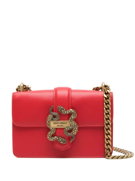 Сумка через плечо Just Cavalli со змеиной пряжкой red