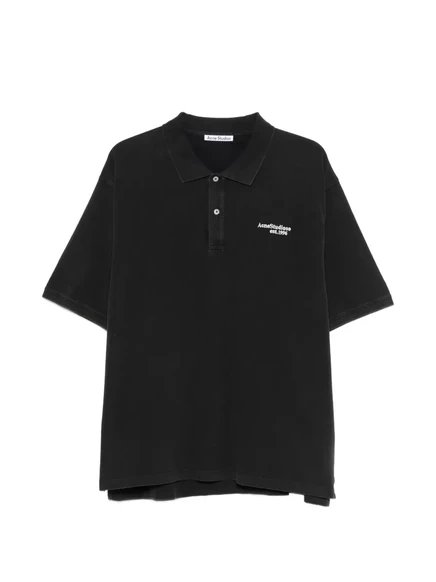 Мужская поло Acne Studios с логотипом, черная