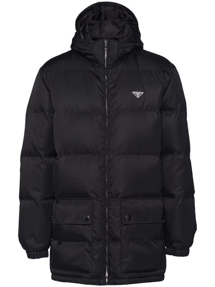 Пуховик Prada из переработанного нейлона black