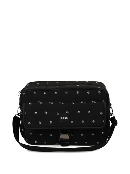 Сумка для пеленания Boss Kidswear с монограммой, черная