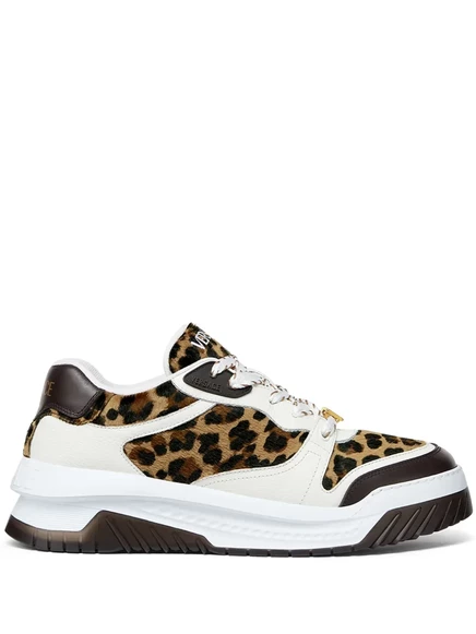 Кроссовки Versace Odissea с леопардовым принтом white