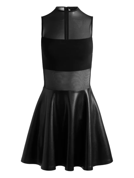 расклешенное мини-платье alice + olivia Chara с сетчатыми вставками black