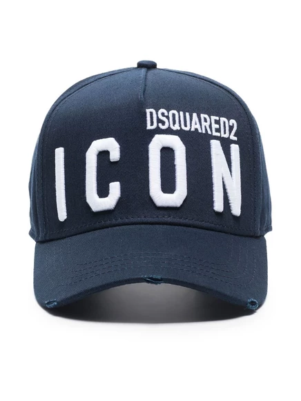 Мужская бейсболка DSquared2 с вышитым логотипом, синяя
