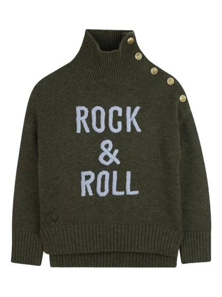 Свитер для девочек Zadig & Voltaire Kids, оливковый