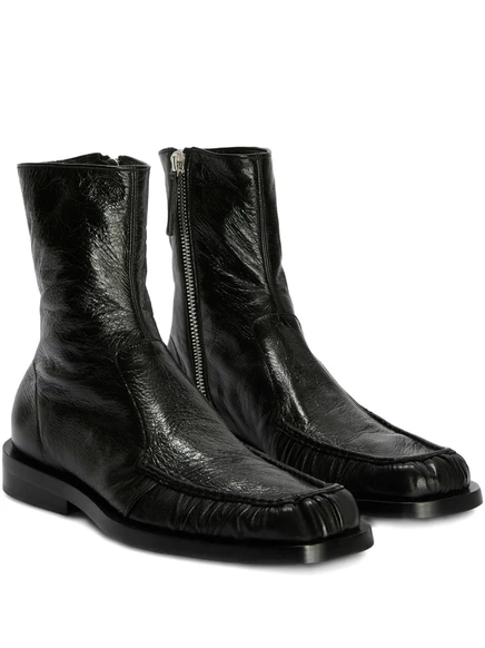 Кожаные ботильоны Jil Sander black