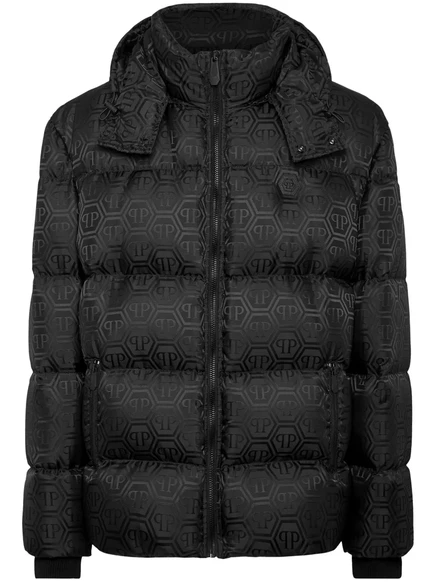 Жаккардовая стеганая куртка с монограммой Philipp Plein black