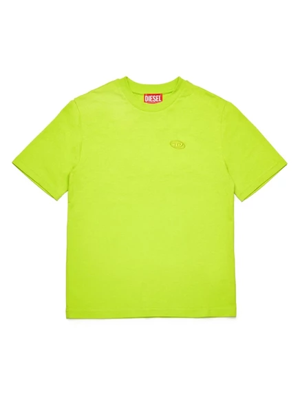 Детская футболка Diesel Kids с вышитым логотипом, зеленая