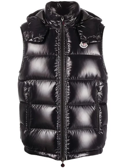 Жилет Moncler Bormes с капюшоном blue