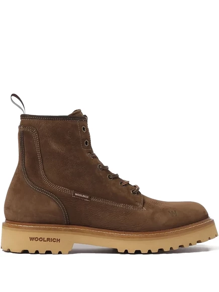 Мужские милитари-ботинки Woolrich Main со шнуровкой и молнией, коричневые