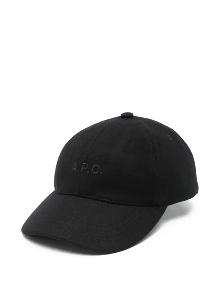 Унисекс бейсболка A.P.C. Charlie с вышитым логотипом, черная
