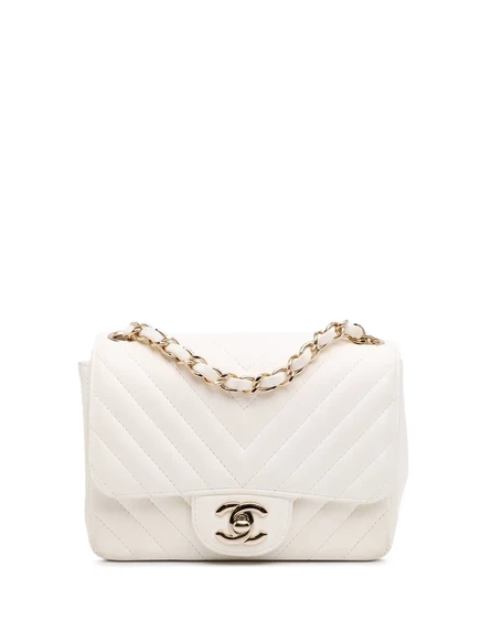 Женская сумка CHANEL Pre-Owned Mini Classic, белая