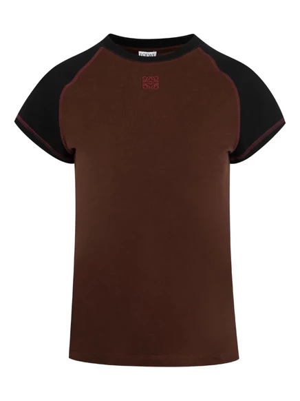 Футболка с вышитой анаграммой LOEWE brown