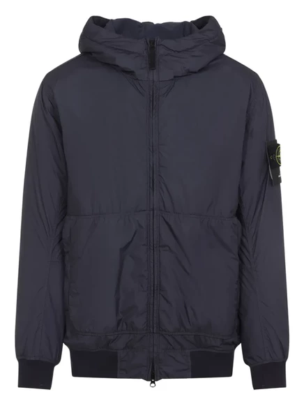 Пальто с капюшоном и отделкой из панелей Stone Island blue