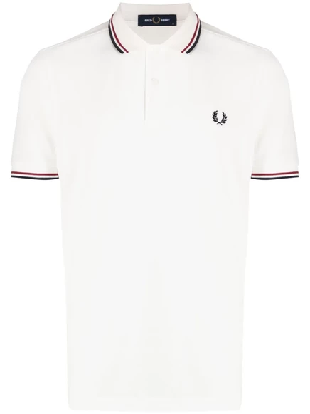 Мужская поло Fred Perry с контрастной отделкой, белая