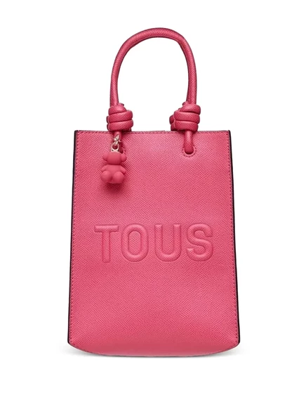 Сумка-тоут с тиснением логотипа TOUS pink