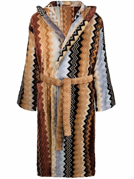 Халат с капюшоном и поясом от Missoni Home Giacomo brown