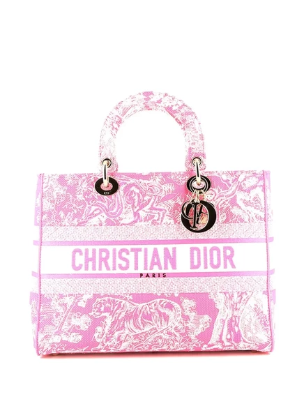 Бывшая в употреблении сумка-тоут Christian Dior 2020-х годов выпуска Lady D-Lite pink