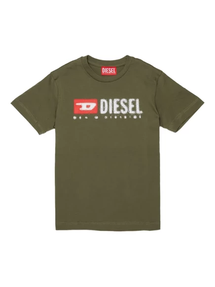 Футболка для мальчиков Diesel Kids с логотипом, зеленая