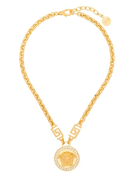 Женское ожерелье Versace La Medusa с кристаллами, золотистое