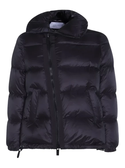 Женская стеганая куртка Sacai с асимметричной молнией, черная