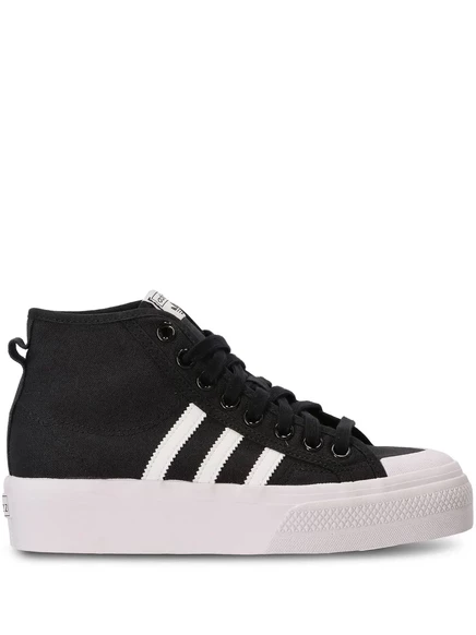 Женские кеды Adidas Nizza на платформе, черно-белые