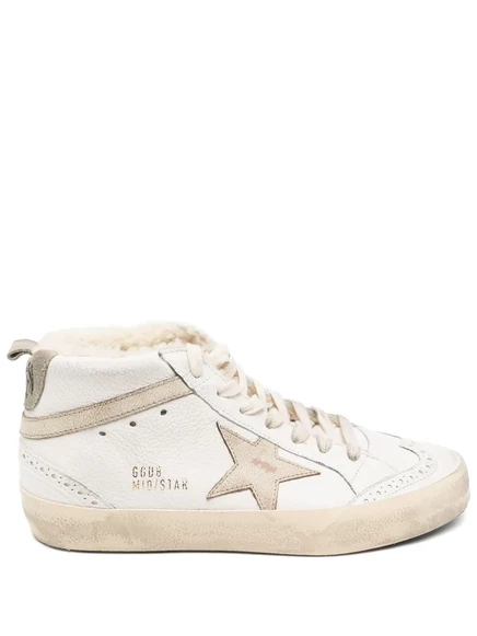 Женские высокие кеды Golden Goose Mid Star Nappa, белые