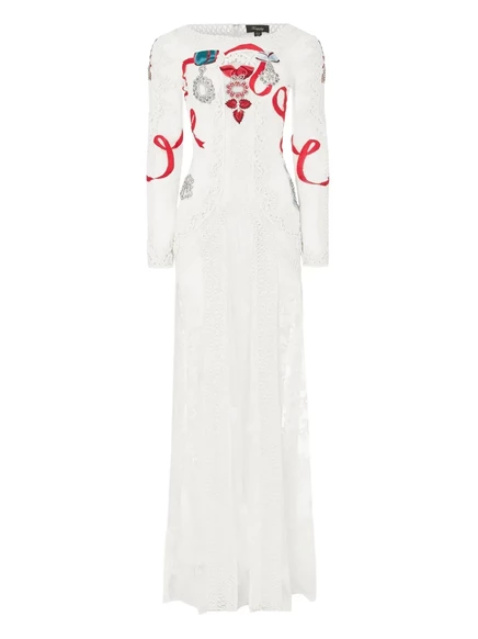 Женское платье temperley london diamantine кружевное, белое