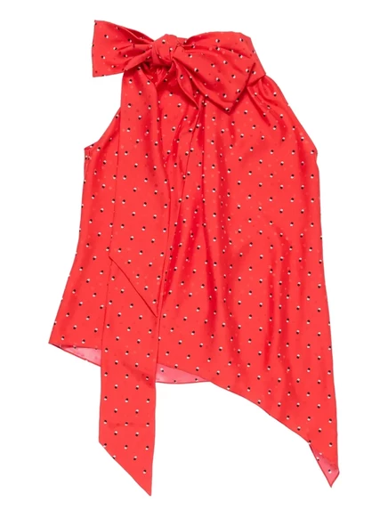 Асимметричный топ с бантом от Acne Studios red