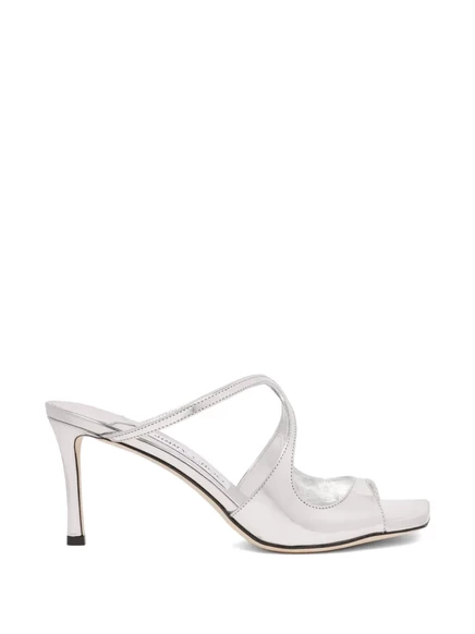 Женские мюли Jimmy Choo на каблуке, серебристые