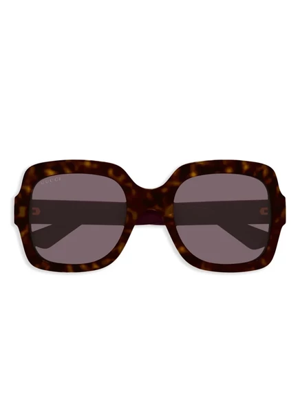 Унисекс солнцезащитные очки Gucci Eyewear в крупной оправе, коричневые