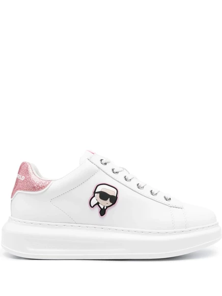 Женские кожаные кроссовки Karl Lagerfeld K/Ikonik, бело-розовые
