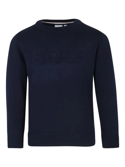 Джемпер с тиснением логотипа BOSS Kidswear  blue