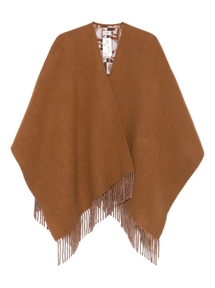 Накидка с бахромой от FENDI brown