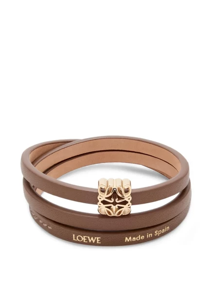 Браслет Loewe Anagram Bombé из кожи, золотистый