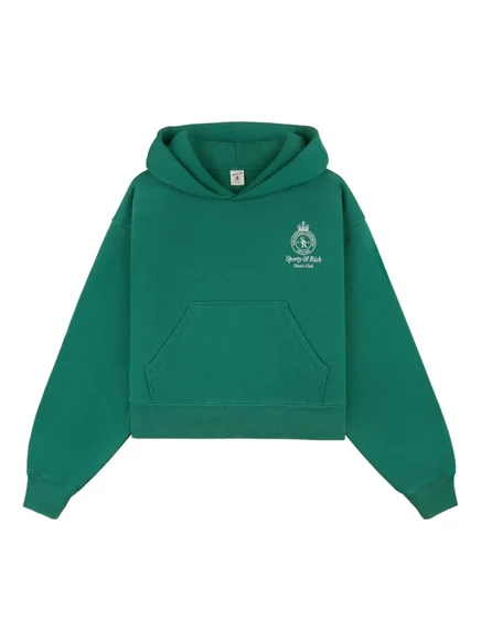Женское худи Sporty & Rich с вышитым логотипом, зеленое