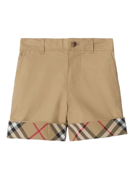 Хлопковые шорты Burberry Kids с отложным воротником