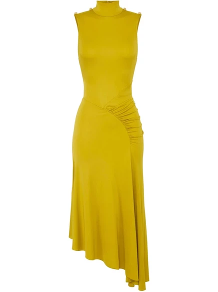 Асимметричное платье из крепа Elisabetta Franchi  yellow