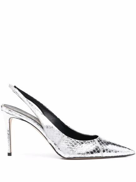 Туфли-лодочки Scarosso x Brian Atwood Sutton на плоской подошве silver