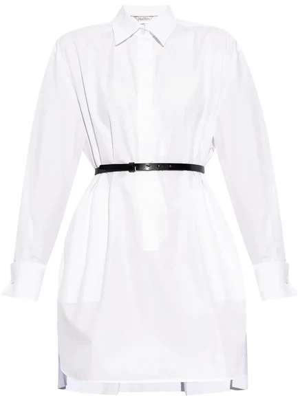 Женское платье-рубашка Max Mara Alcade с поясом, белое