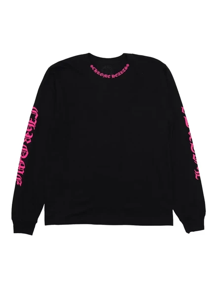 Мужской свитшот Chrome Hearts с логотипом у шеи, черный