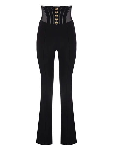 Брюки с завышенной талией от Elisabetta Franchi, украшенные корсетом black