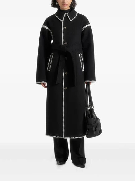 Пальто с поясом из лоскутного шитья Manière De Voir Elora black