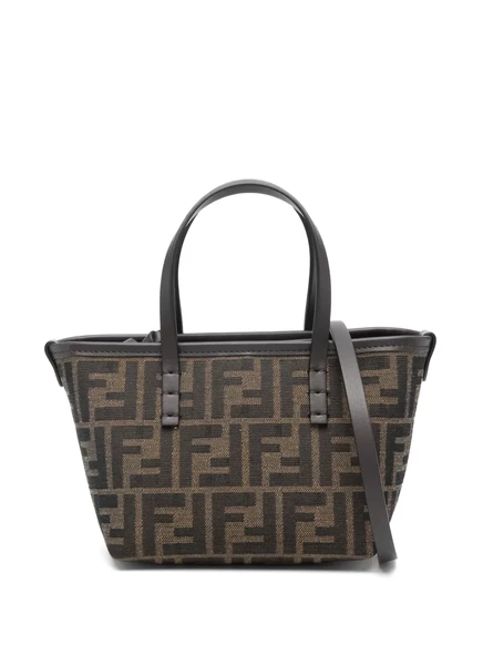 Женская мини-сумка Fendi Roll кожаная, коричневая